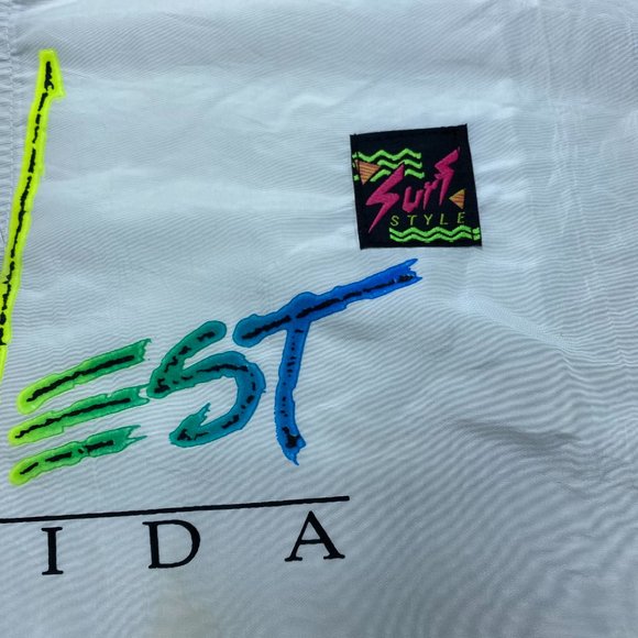 Vintage Surf Style OS Windbreaker Jacket Key West White - Picture 3 of 6